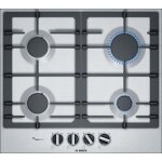 Table de cuisson  gaz bosch pcp6a5b90 - 4 brleurs - flameselect - acier inox