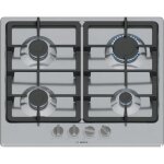 Table de cuisson  gaz - bosch srie 4 - 4 foyers - 52 x 582 x 45 cm - pgp6b5k90 - inox