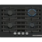 Table de cuisson  gaz - bosch srie 6 - 4 foyers - 52 x 59 x 45 cm - ppp6a6i40 - noir