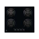 Table de cuisson gaz electrolux egt6242nvk - noir - 4 gaz - verre tremp�