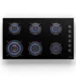 Table de cuisson à gaz klarstein - 6 brûleurs - encastrable - 12200w - noir Table de cuisson à gaz klarstein - 6 brûleurs - encastrable - 12200w - noir