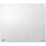 Table de cuisson  induction delonghi pib 62 - 60cm 4 zones - minuteur touch control - verre blanc