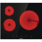 Table de cuisson vitrocramique hisense - 3 foyers dont une zone de cuisson de 29, 5cm - e6322c
