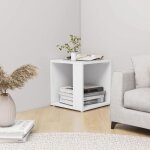 Table dappoint - agglom�r� - blanc - 33x33x345 cm - salon - bout de canap�