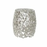 Table dappoint - aluminium - volets - argent - 40 x 40 x 45 cm - petit meuble complment