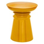 Table dappoint totem jaya m�tal jaune moutarde d38cm - atmosphera cr�ateur dint�rieur