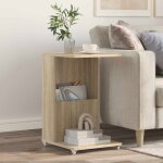 Table dappoint - vidaxl - vidaxl - ch�ne sonoma - bois ding�nierie - mobile avec roulettes