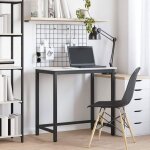 Table dappoint - vidaxl - gueridon - blanc - 80 x 50 x 77 cm - bois ding�nierie et acier