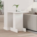 Table dappoint - vidaxl - gu�ridon - blanc - bois ding�nierie - grand espace de rangement