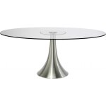 Table design ovale - loft - alu et verre - 180 x 120 cm - contemporain - 6 personnes Table design ovale - loft - alu et verre - 180 x 120 cm - contemporain - 6 personnes