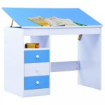 Tables a dessin bureau pour enfants inclinable bleu et blanc Tables a dessin bureau pour enfants inclinable bleu et blanc