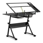 Table � dessin bureau inclinable 120 x 60 x 90 cm plateau en verre 14 0003606