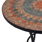 Table dext�rieur 2 ou 4 personnes orange - lemon� table de bistro - mosa�que orange / gris 60cm c�ramique ...