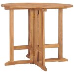 Table  dner pliable de jardin - bois de teck solide - 90x75 cm - pliable - marron