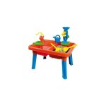 Table eau et sable 2 en 1 avec couvercle et accessoires de plage - 71x52x45cm - multi activites - jeux ...