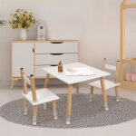 Table et 2 chaises - home deco kids - crayon - blanc et marron
