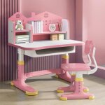 Table dtudeavec chaise pour enfants - bureau dtude pour enfants rglable en hauteur - bureau et bibliothque ...