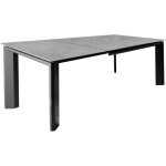 Table extensible 140 / 200 cm en c�ramique gris clair b�ton - matrix