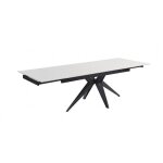 Table extensible 160 / 240 cm c�ramique blanc pied �toile - oregon 06 meubletmoi