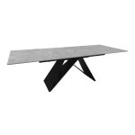 Table extensible 160 / 240 cm en c�ramique gris clair effet b�ton - lima