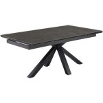 Table extensible 160 / 240 cm c�ramique gris fonc� pied croix - utah 04