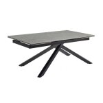 Table extensible 160 / 240 cm c�ramique gris marbr� pied torsad� - arizona 05