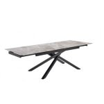 Table extensible 160 / 240 cm c�ramique gris marbr� pied torsad� - dakota 05 meubletmoi