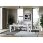 Table extensible 6 � 10 personnes blanche kristo l 130 � 234 cm
