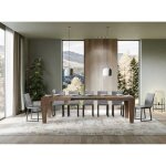 Table extensible 6 � 10 personnes bois fonc� kristo l 160 � 264 cm