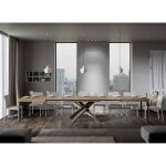 Table extensible 6 à 18 personnes bois foncé et pieds entrelacés 4 couleurs l 160 à 420 cm artemis Table extensible 6 à 18 personnes bois foncé et pieds entrelacés 4 couleurs l 160 à 420 cm artemis