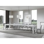 Table extensible 6 à 20 places blanche kristo 160 à 420 cm 2 pieds Table extensible 6 à 20 places blanche kristo 160 à 420 cm 2 pieds