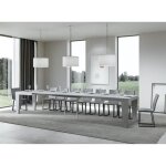 Table extensible 6 � 20 places gris cendr� kristo 160 � 420 cm 2 pieds