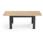 Table extensible - craft - rectangulaire - décor mélamine chêne hamilton et noir mat - 6 places - 160 ... Table extensible - craft - rectangulaire - décor mélamine chêne hamilton et noir mat - 6 places - 160 ...
