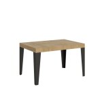 Table extensible - flame - 140 cm - ch�ne nature - blanc - 12 places