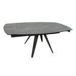 Table extensible ovale 120 / 180 cm c�ramique gris anthracite - adelphia