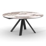 Table extensible ronde 115 � 190 cm c�ramique marbr� - patagonia meubletmoi