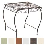 Table dext�rieur carr�e en fer forg� - clp - zarina - bronze - 49x45x46cm