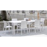 Dmora table dextrieur roma table  manger rectangulaire extensible table de jardin extensible effet ...