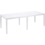 Table dextrieur extensible effet rotin - dmora - roma - blanc