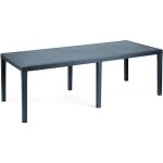 Dmora table dext�rieur roma table � manger rectangulaire extensible effet rotin 150x90h72 cm anthracite ...