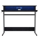 Table gamer bureau gaming avec led et multiprise avec rehausseur d?�cran pour 2 ordinateurs 60 x 120 ...