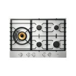 Table gaz asko hg1776sb - 5 plaques de cuisson - avant - 75cm - acier inoxydable
