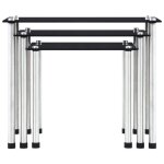 Tables gigognes - dilwe - 3 pcs - noir - verre tremp� - aluminium