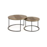 Tables gigognes - giner y colomer - mtal noir et bronze - bois massif - design lgant