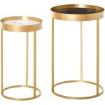 Lot de 2 tables basses rondes - homcom - design style art déco - Ø 39 et Ø 30 cm - métal doré mdf - blanc ... Lot de 2 tables basses rondes - homcom - design style art déco - Ø 39 et Ø 30 cm - métal doré mdf - blanc ...