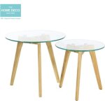 Tables gigognes en verre trempe plateau rond x2
