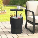 Table � glaci�re 3 en 1 table de cocktail avec seau � glace plateau t�lescopique pour jardin � 49 x 58 ...