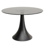 Table grande possibilita 110cm noire et verre fum� kare design