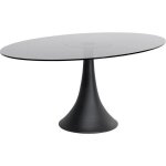Table grande possibilita 180x120cm noire et verre fum� kare design