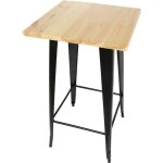 Table haute de bar mange - debout yis - style industriel rétro - pieds en métal + bois de pin massif ... Table haute de bar mange - debout yis - style industriel rétro - pieds en métal + bois de pin massif ...